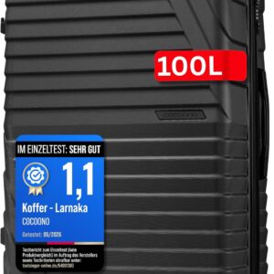 Hard Case XL Large – 100L Volume Expandable to 117L – 158 cm Belt Size – 8 Wheels 360° Rotatable – Lightweight Suitcase with TSA Lock & Telescopic Rods – Travel Suitcase with Wheels (Anthracite, XL)