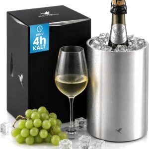 Beyond Wine Cooler Stainless Steel Bottle Cooler for Wine Champagne & Champagne Bottles, Double Wall Champagne Cooler Drink Cooler for White Wine, Gift Set Men Women Wine Accessories Gift Idea – Silver