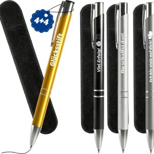 4 Ballpoint Pens Lucky Charm Sayings Du schaffst das! Ich bin stolz auf dich! Viel Erfolg! Lucky Pen Small Gifts for Colleagues Class Exam Graduation Beginning Training Farewell Gifts