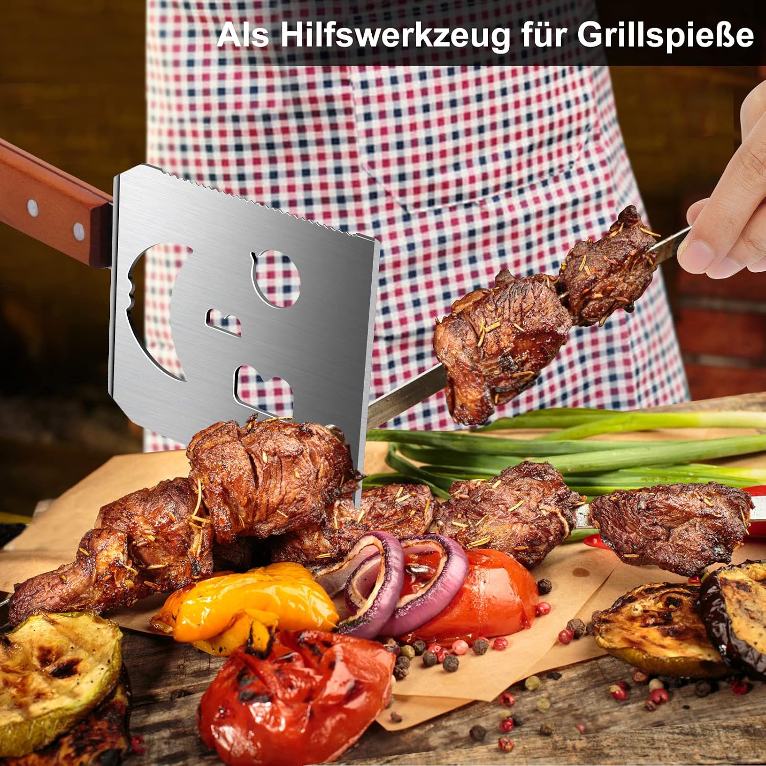 STEVEN-BULL 7-in-1 Barbecue Spatula, Grill Accessories, Gifts for Men, Dad – Bild 5
