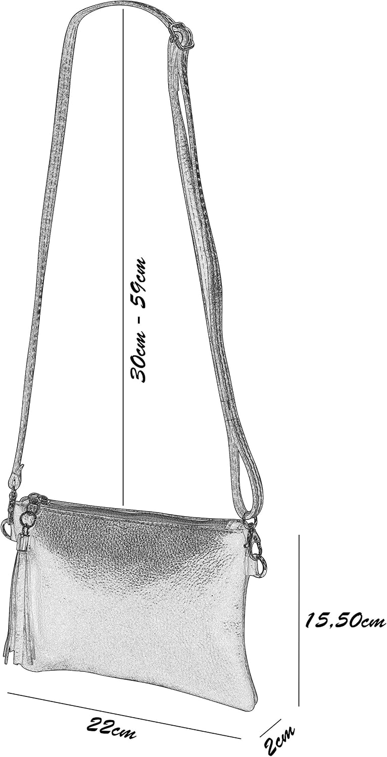 SH Leder Anny G248 Genuine Leather Shoulder Bag, Clutch Bag, Small Evening Bag, 22 x 15 cm – Bild 6