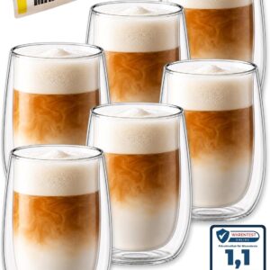 LAPRESO® Double-Walled Latte Macchiato Glasses Set of 6 350 ml Coffee