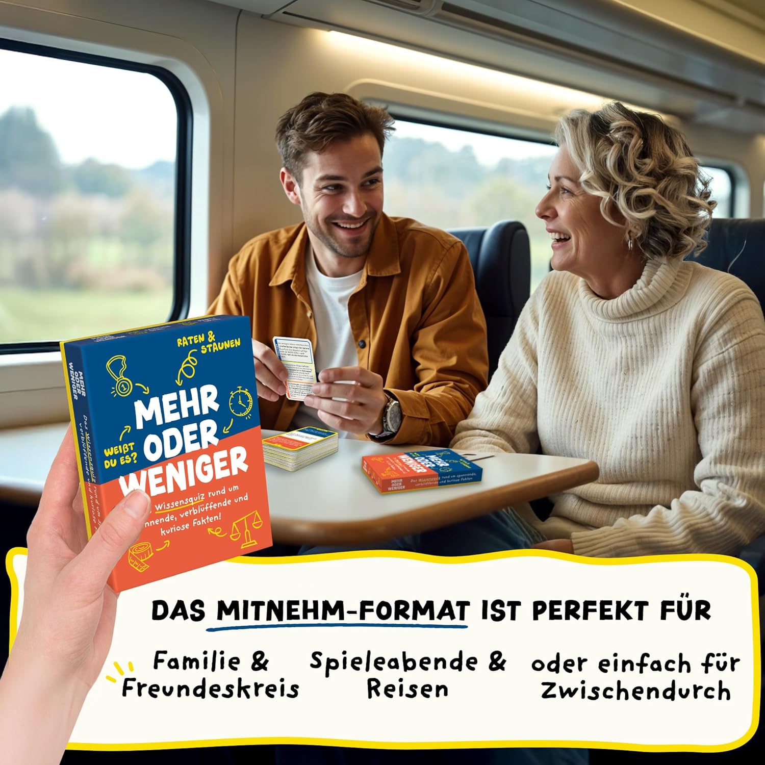 More or Less - Guessing Game for 2 People - 110 Cards 320 Questions - Game for Adults & Children from 10 Years - Great Card Game for 2+ Players - Family Game, Board Game or for Two – Bild 7