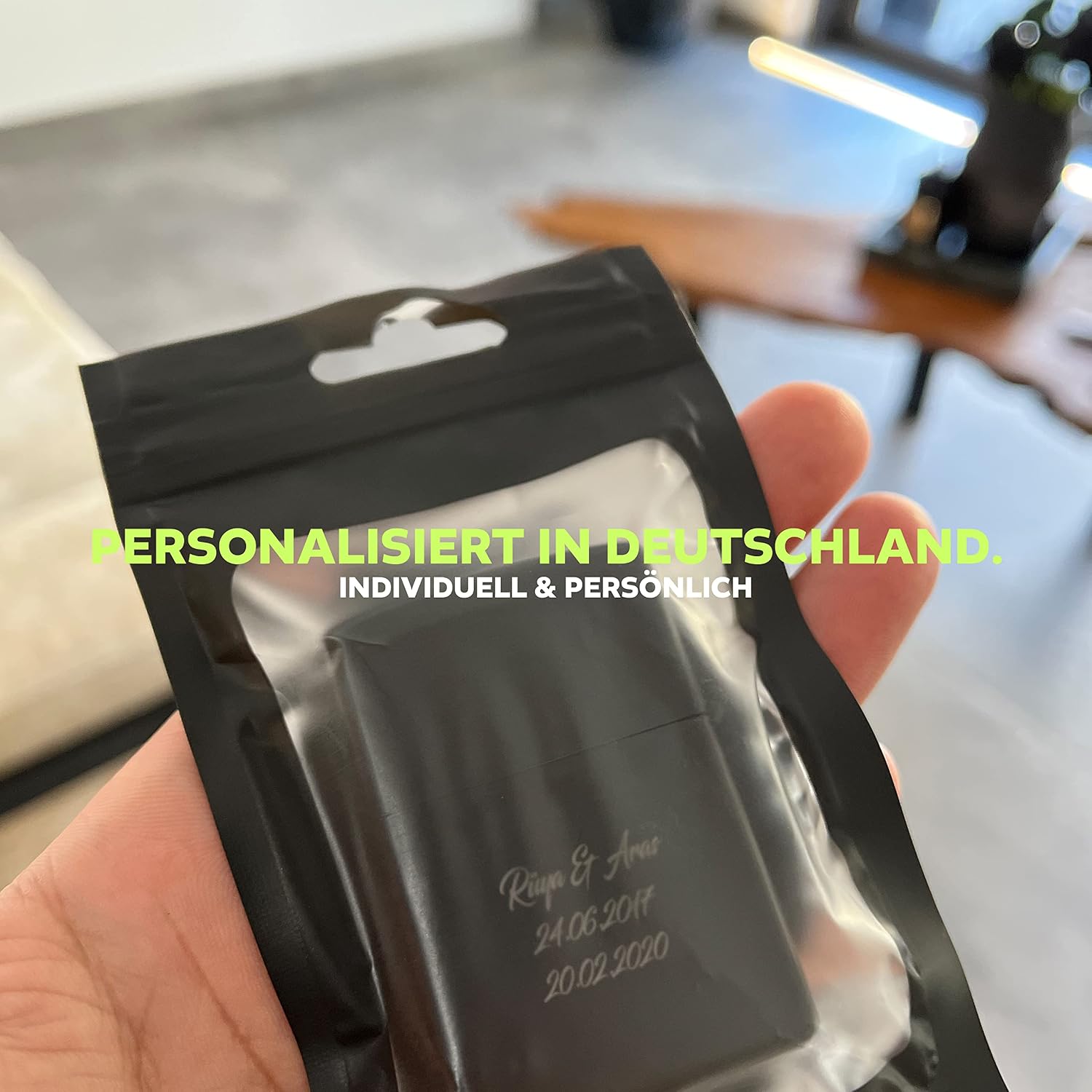 Personalised Gifts Men | Fire Kit | Lighter with Engraving | Name | Petrol Lighter (Letter Large) – Bild 6