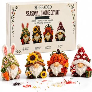 Zovienono 3D Beads Gnome DIY Set – 4 Seasons Gnome Craft Set
