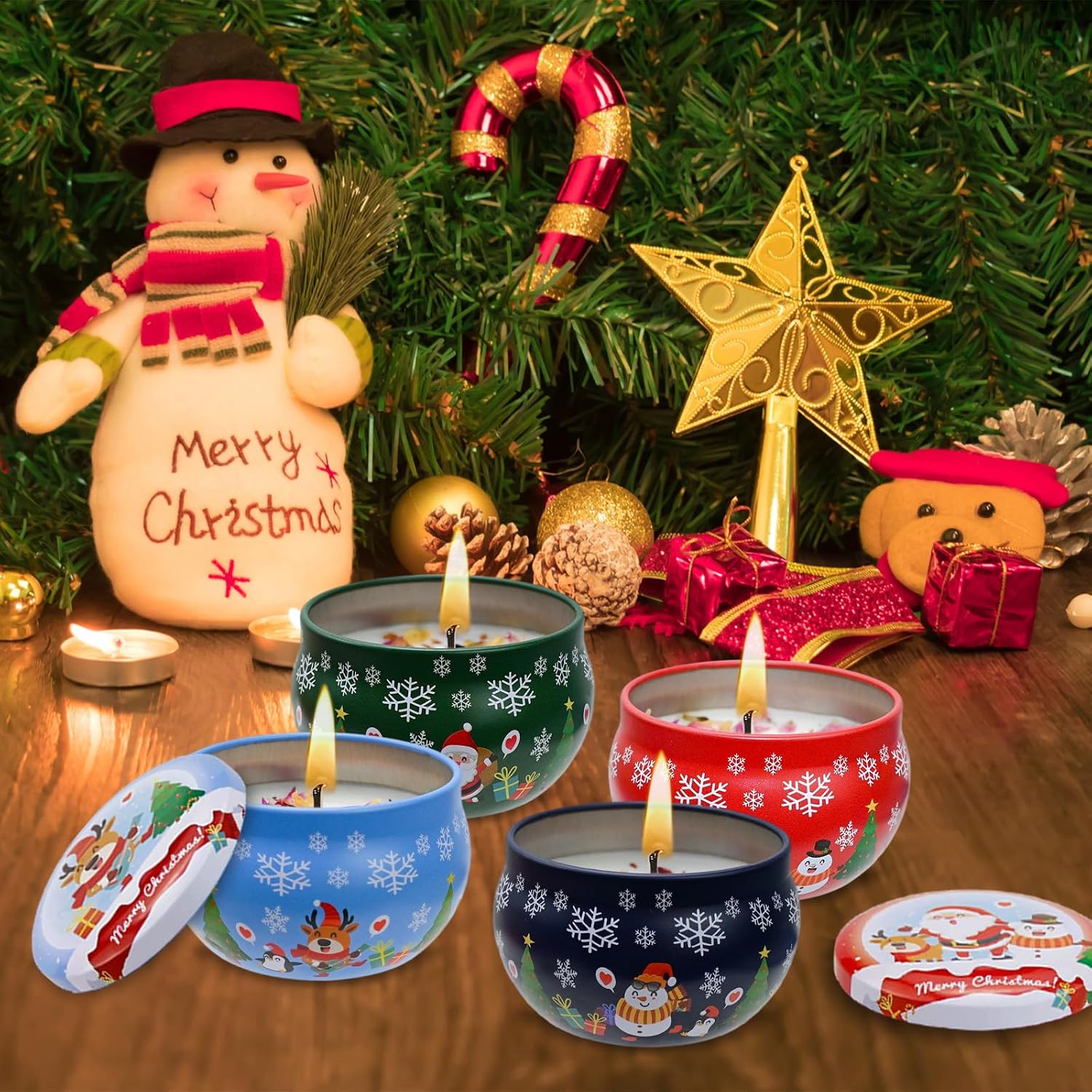 Small Gifts for Women, Christmas, Christmas Gifts for Women, 4 Pieces Christmas Gifts, Small Items, Christmas Candles, Best Friend Gifts, Gifts for Couples, Mum Gift – Bild 6
