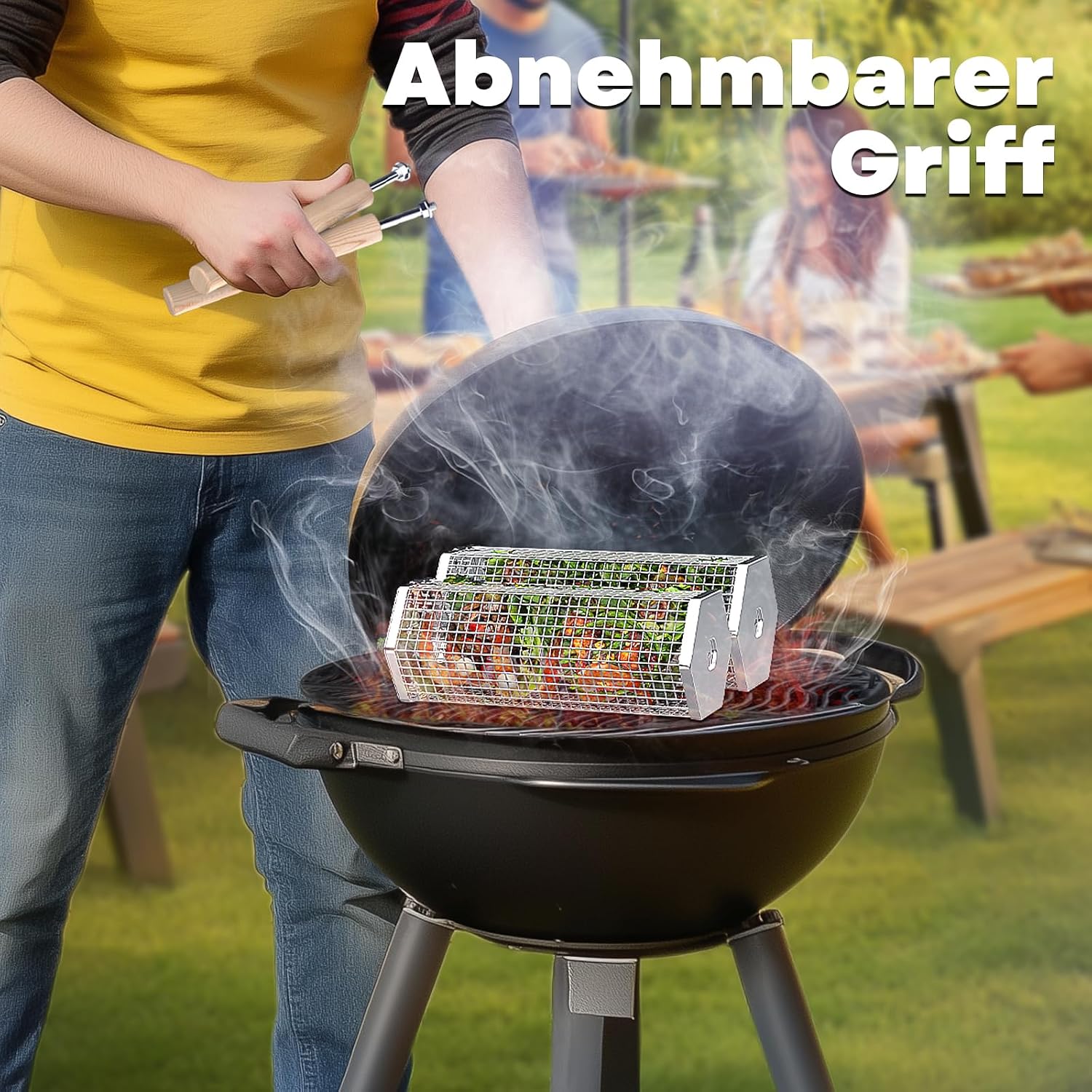 ivtivfu Nestable Rolling Grill Basket, Barbecue Accessories, Gifts for Men – Bild 5