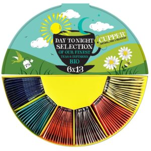 Cupper Organic Tea Gift Set, 6 Varieties, 78 Tea Bags, Gift Box