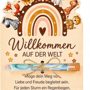 Gifts for Birth: Wooden Sign Rainbow as Baby Gift Birth
