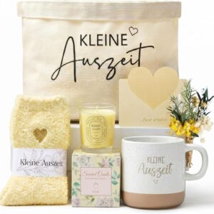 Xuniea Kleine Auszeit Gift Basket Women Wellness Gift Vanilla Yellow
