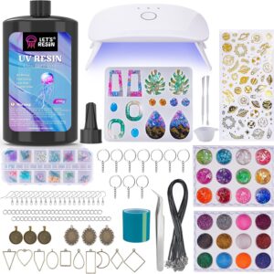 LET'S RESIN 153 pieces UV resin set with UV lamp