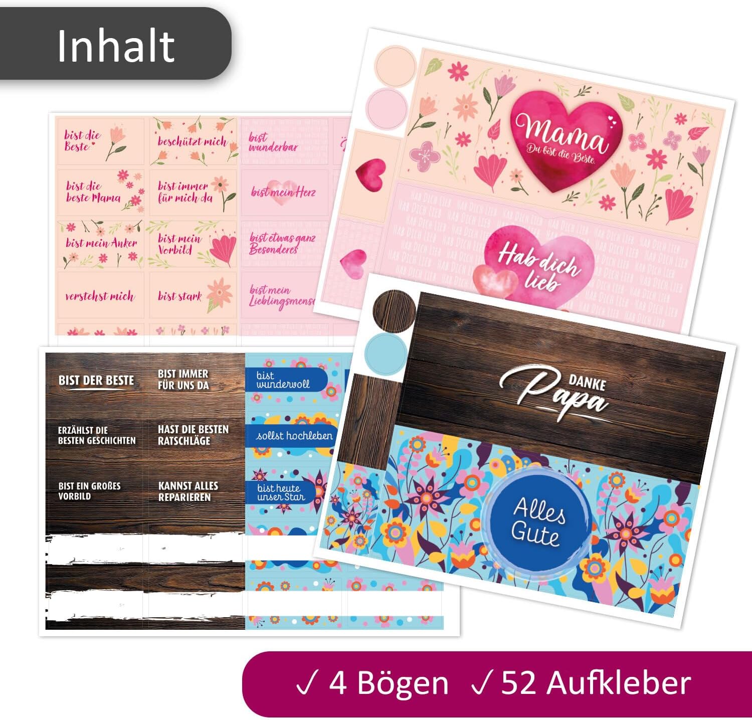 younikat Sticker Set Mama Papa Hab Dich Lieb für Duplo - you0047 – Bild 2