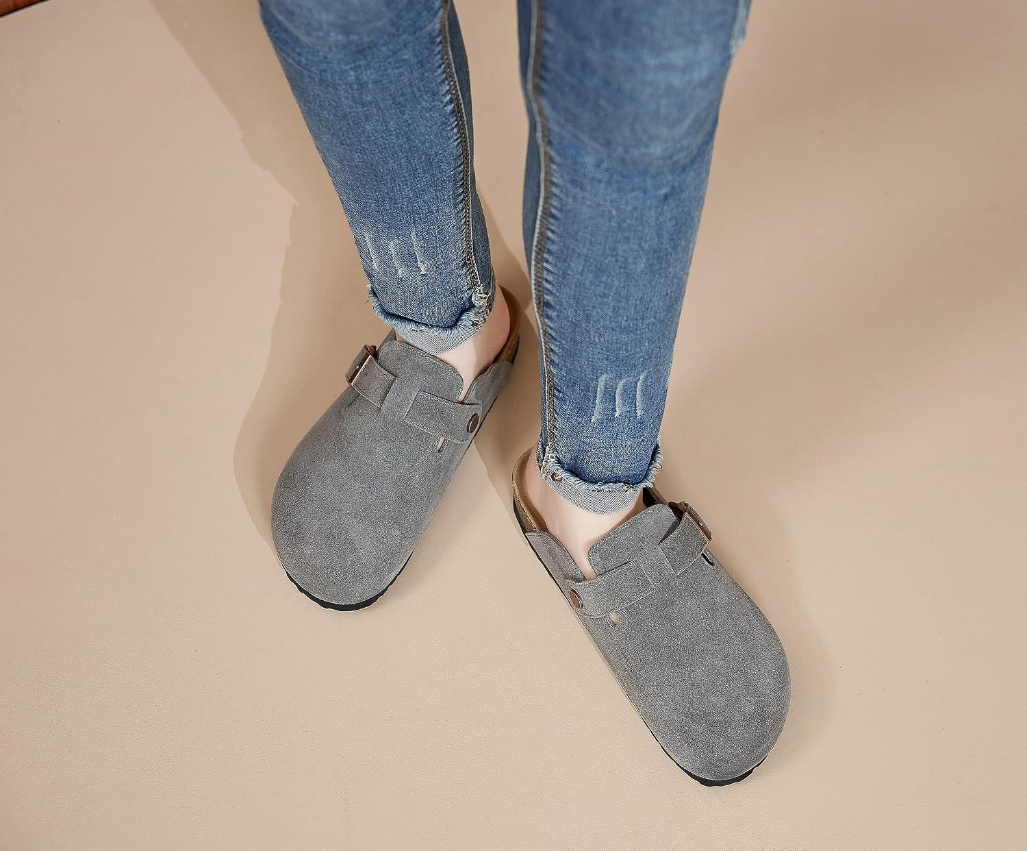 Meik Mangni Suede Clogs for Men and Women Comfort Potato Shoes with Arch Support Women Made of Leather Non-Slip Mules with Soft Cork Footbed, Size 36-47 EU – Bild 6