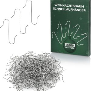 Nordstern Christmas Tree Decorations Quick Hangers Pack of 150 – Practical Double Hooks for Tree Decorations and Christmas Tree Baubles for Easy Hanging – 3.3 cm