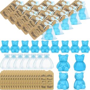 48 Pieces Small Bear Soaps Baby Shower Gifts with 48 Organza Bags & 48 Thank You Cards - Handmade Mini Bear Soaps for Baby Shower, Wedding & Gender Reveal and Guest Gifts