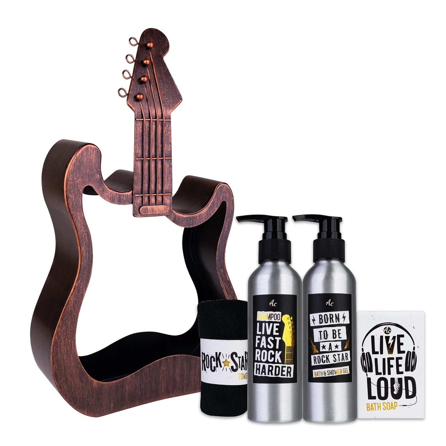 Accentra Rockstar Copper Guitar Gift Set Metal Sandalwood Fragrance – Bild 2