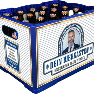 PRINTALA Beer Crate Banderole Personalised with Photo & Text | Banderole + Sticker Set (optional) Personalised Printed with Photo & Text of Your Choice (Blue)