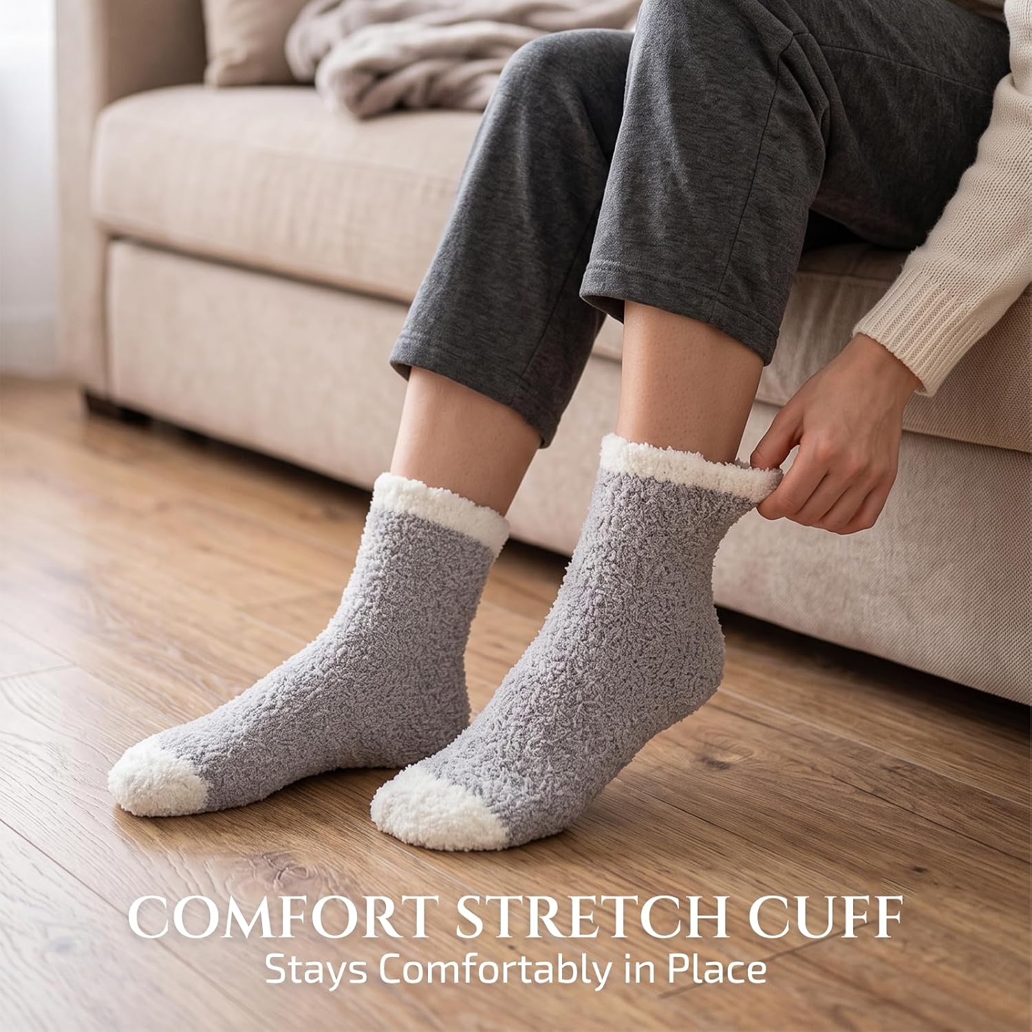 Hocerlu 5 Paar Flauschige Kuschelsocken für Damen Dicke Winter Warm Socken – Bild 2