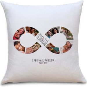 OWLBOOK Photo Cushion Photo Gifts with Own Photo Personalised Gifts for Men and Women Hand in Hand Fluffy 40 x 40 cm