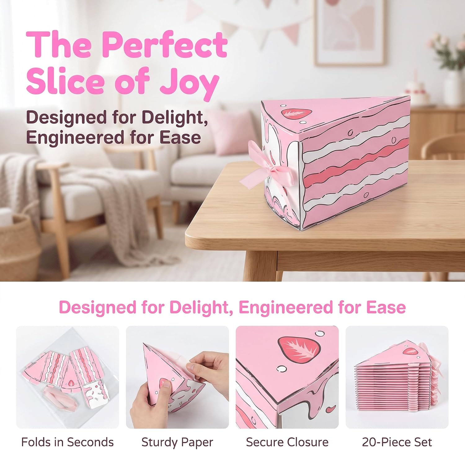 Hayaww 20pcs Triangle Cake Shaped Gift Boxes for Christmas Party – Bild 7