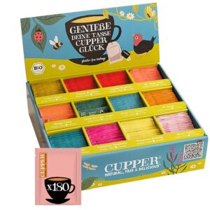 Cupper Organic Tea Tasting Box, 11 Varieties, 180 Tea Bags Gift Set