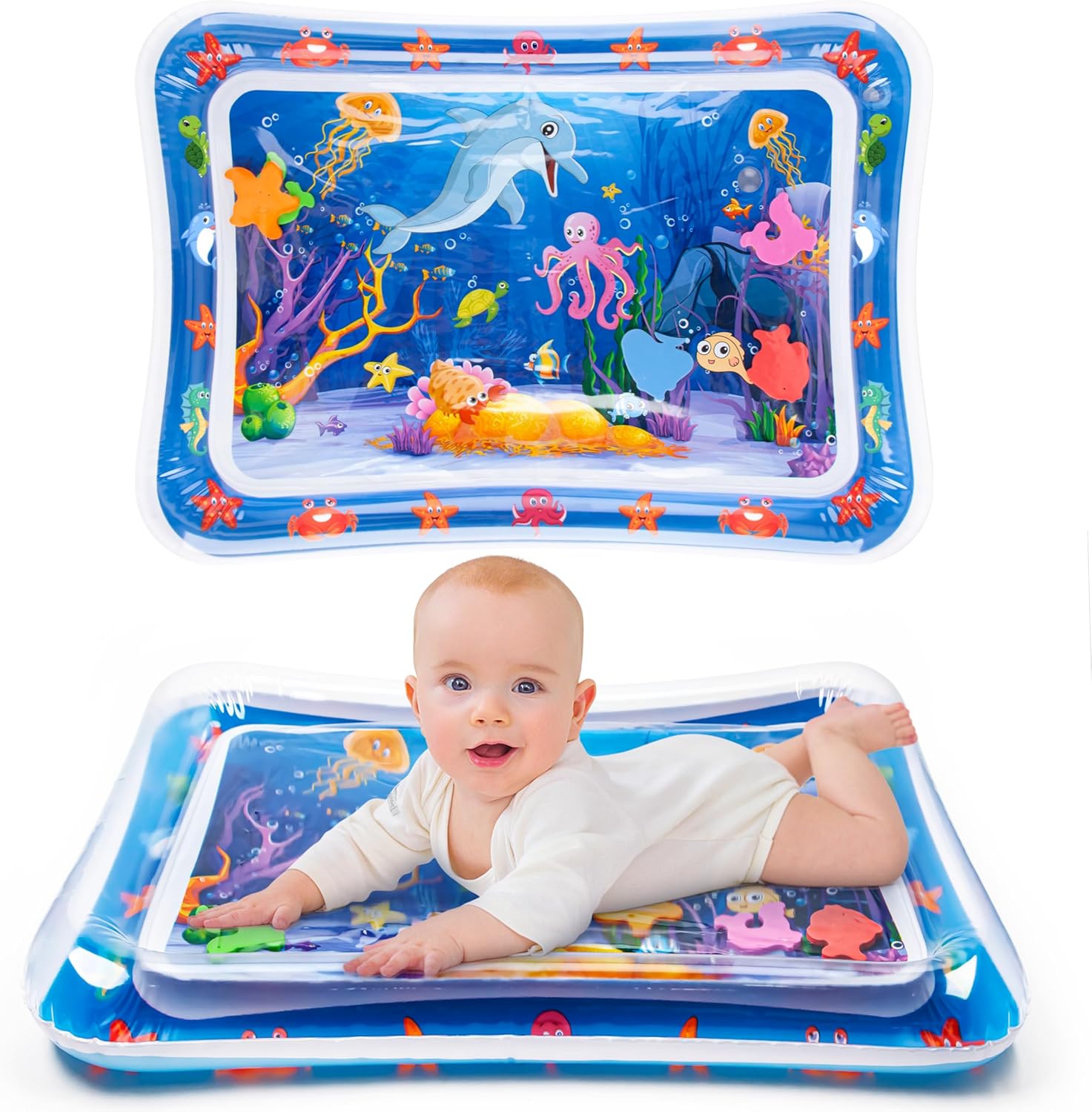 Yeeeasy Tummy Time Water Mat, Water Play Mat for Babies, Cute Baby Toy, Inflatable Tummy Time, Water Play Mat for Infants and Toddlers, 3-12 Months, Promotes Development