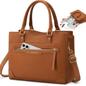 RAINSMORE Women's Medium PU Leather Handbag, brown, Utility