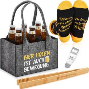 SATINIOR Pack of 4 Felt Beer Bags for Men, Beer Get Is Also Movement