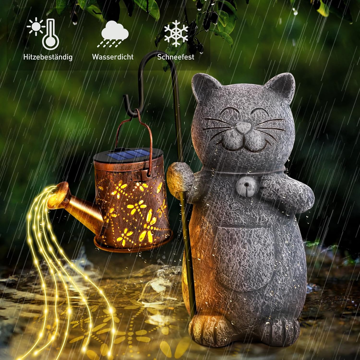 Hinshark Gifts for Women, Mum, Cat, Garden Decoration, Solar Garden Statues – Bild 4
