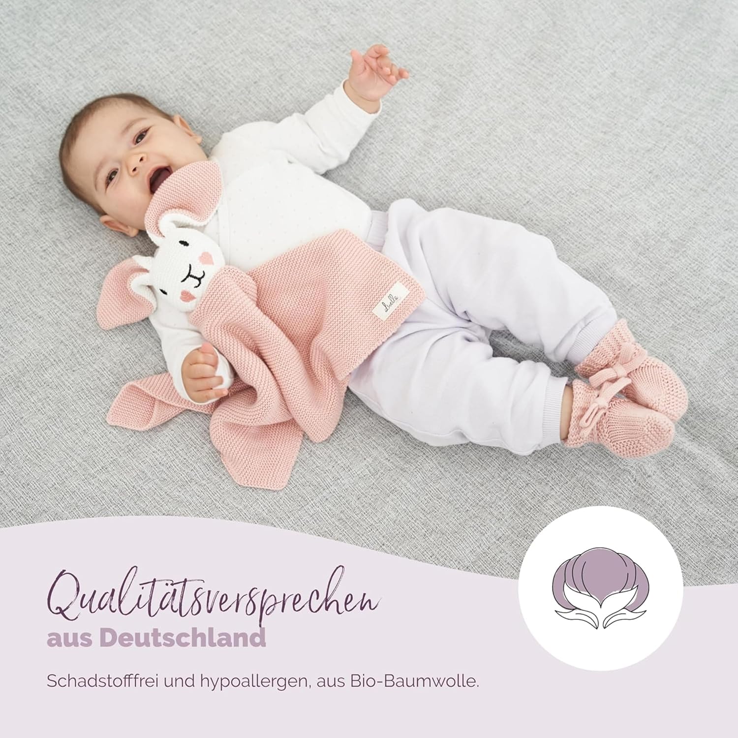 Livella Cuddly Blanket Rabbit with Socks - Cuddly Toy Made from 100% – Bild 2