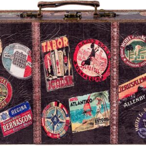 KD 1291 Chest Suitcase Set Wooden Chest Covered with Elegant Leather Length 31 cm