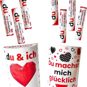 Love - Duplo Sticker Set (20 Banderoles + 2 Box Stickers) - Personalised Gift Idea for Lover, Boyfriend, Husband or Wife - for Valentine's Day, Wedding or as a Romantic DIY Gift