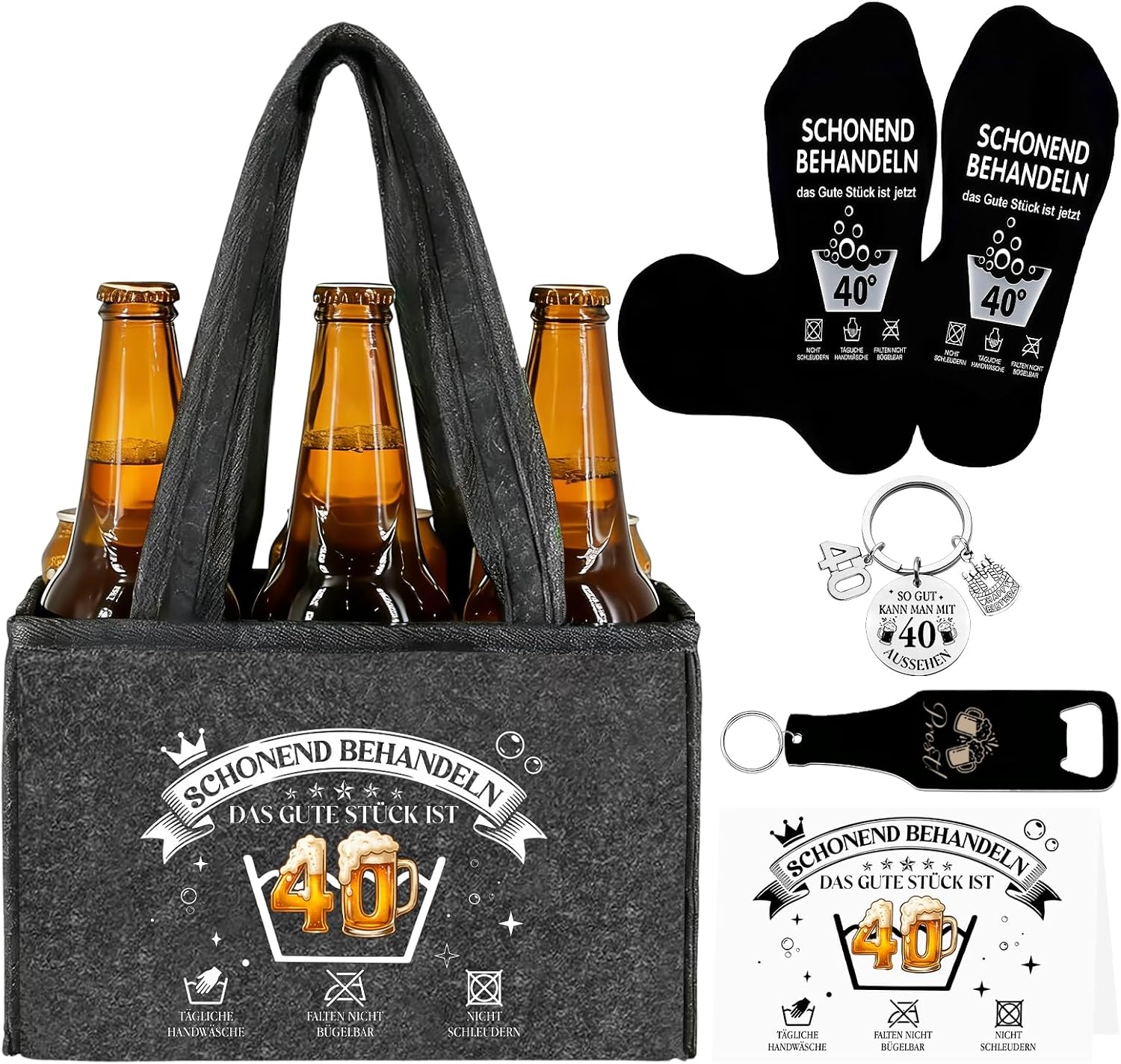 Men's Handbag Beer Gift Set, 40th Birthday Men, for 6 Bottles of Beer – Bild 9