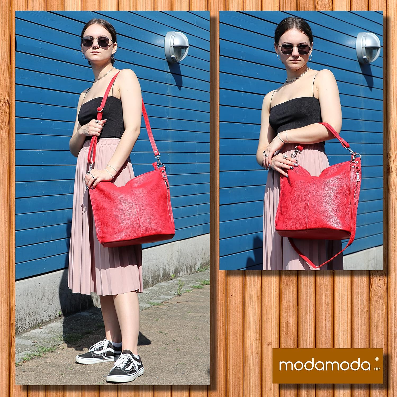 modamoda de - T177 - Italian Women's Leather Shoulder Bag – Bild 2