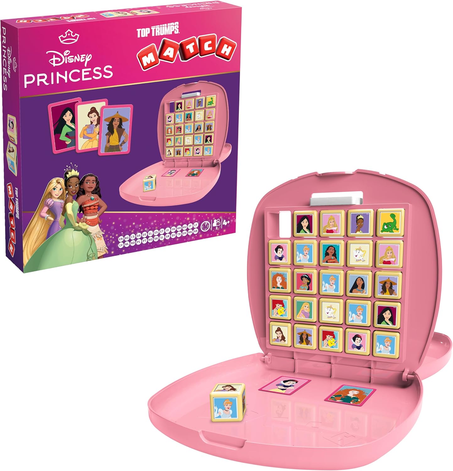 Top Trumps Disney Princesses Match - Children's Games Disney Princesses 4 Years - Logic Game for 2 Players - Strategy Games - Board Game
