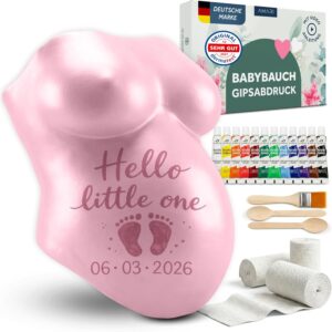 Amari Plaster Cast Baby Belly Set – Plaster Cast Set Baby Belly – Gift to Be Mother, Plaster for Belly Print – Memories Pregnancy