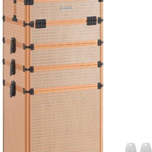 SONGMICS Lockable Cosmetic Case Trolley 34 x 24 x 79.3 cm