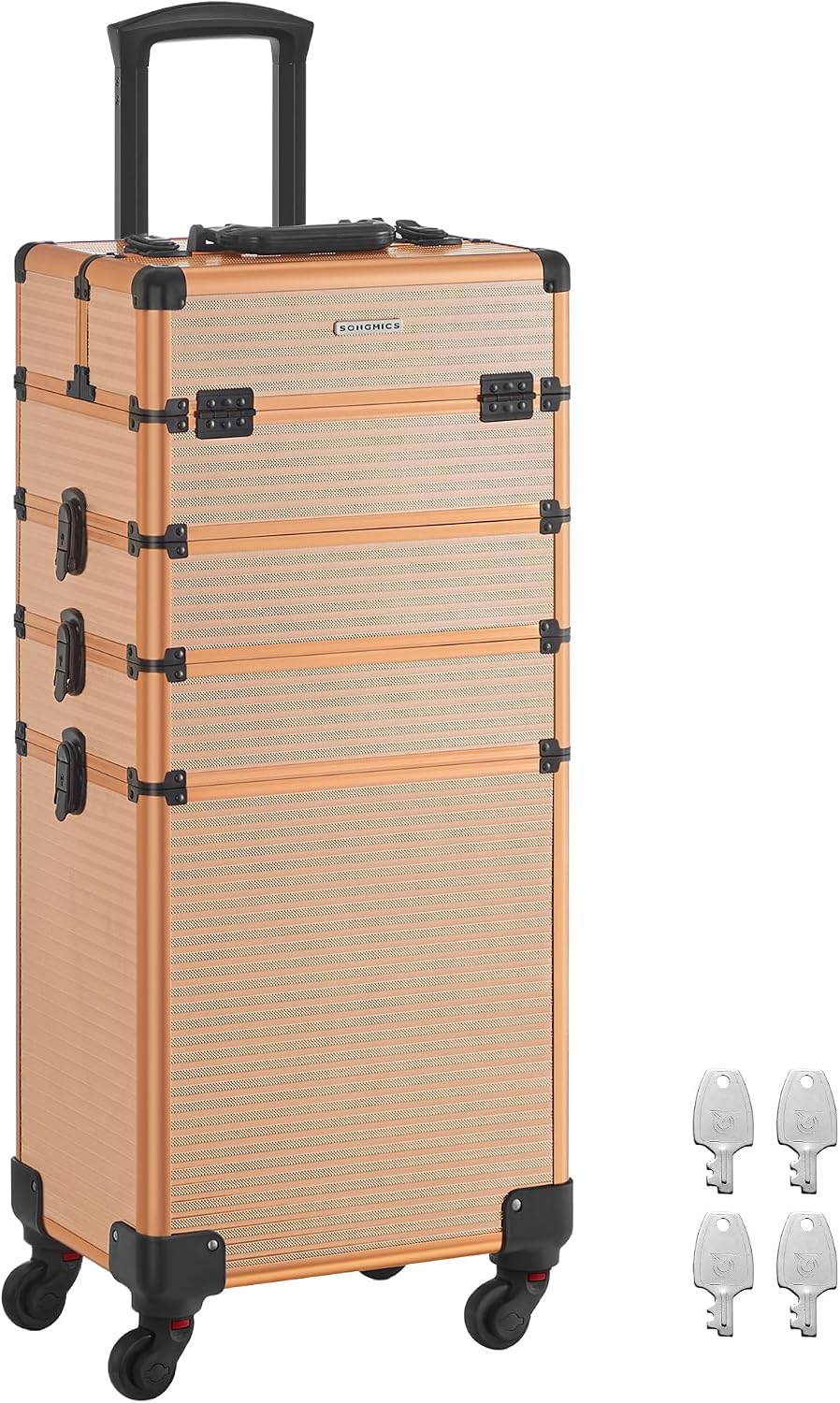 SONGMICS Lockable Cosmetic Case Trolley 34 x 24 x 79.3 cm