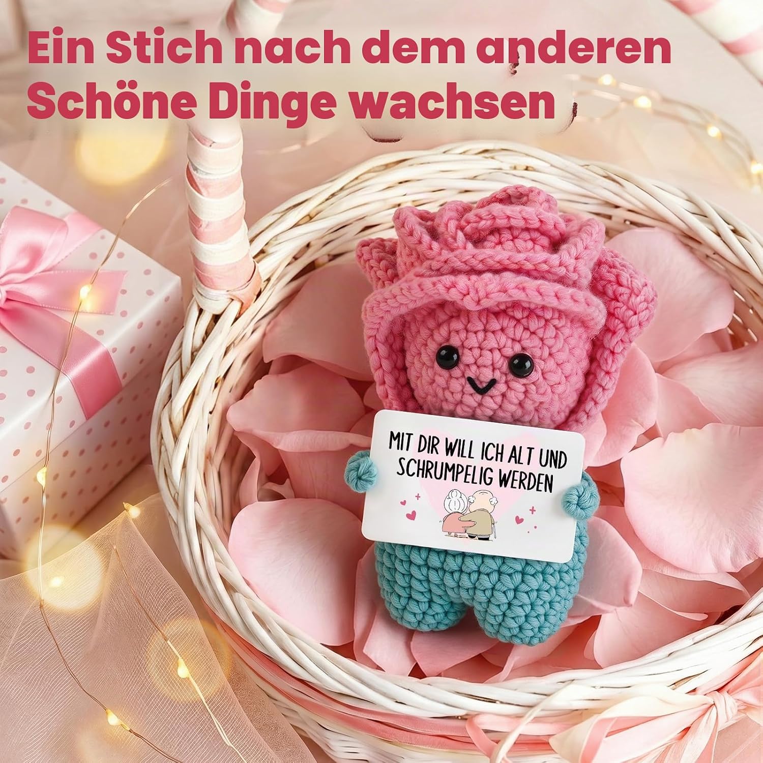 Juratar Anniversary Gift for Her - Funny Handmade Crochet Rose – Bild 7