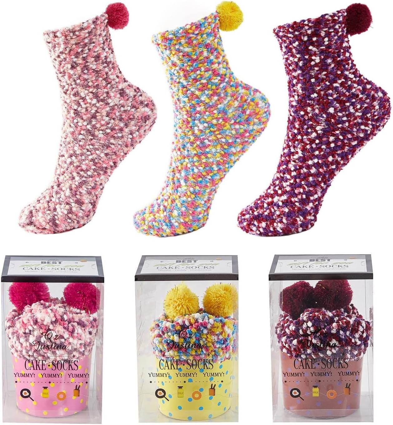 Jarseen 2 Gift Box Cuddly Socks Soft Comfortable Warm Fluffy House Socks for Women Girls Christmas Socks Valentine's Day Gift – Bild 4