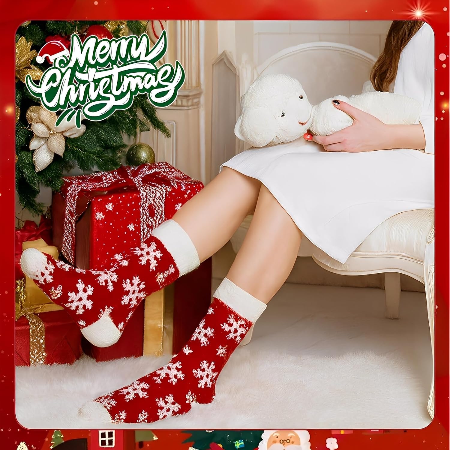 Scinzene 6 Pairs of Christmas Socks for Men and Women, Cuddly Socks, Christmas, EU 36-44, Soft Christmas Socks, Christmas Socks, Perfect as Christmas Gifts & Santa Gifts – Bild 2