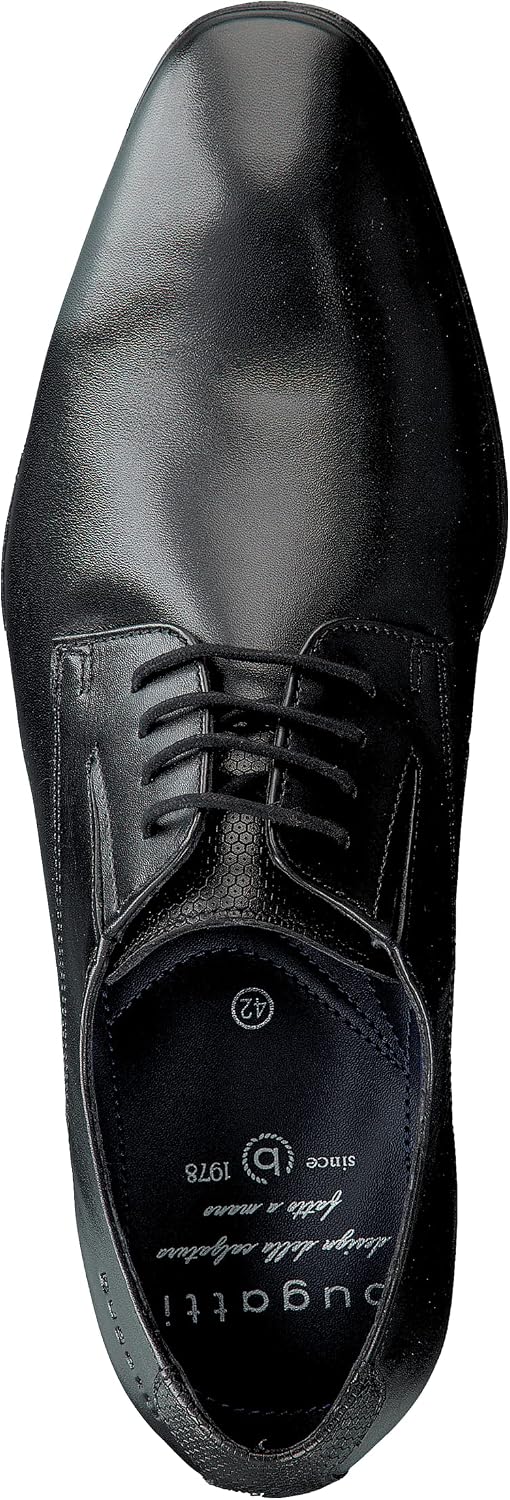 Bugatti Herren Anzugschuhe Klassischer Business Lederschuhe Derby mit Logo – Bild 6
