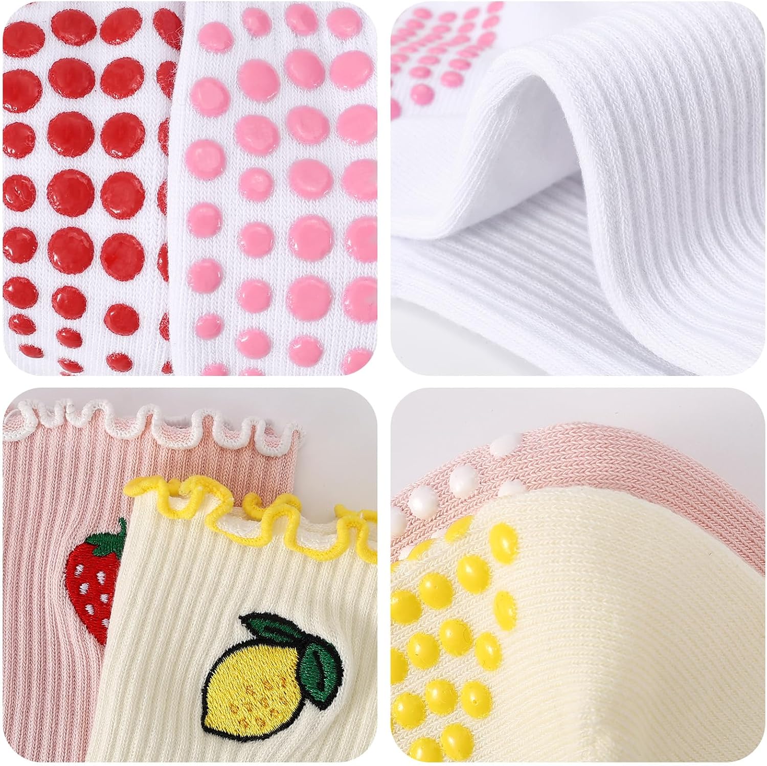 Pilates Yoga Socks for Women, Fruit Motifs Socks Non-Slip – Bild 7