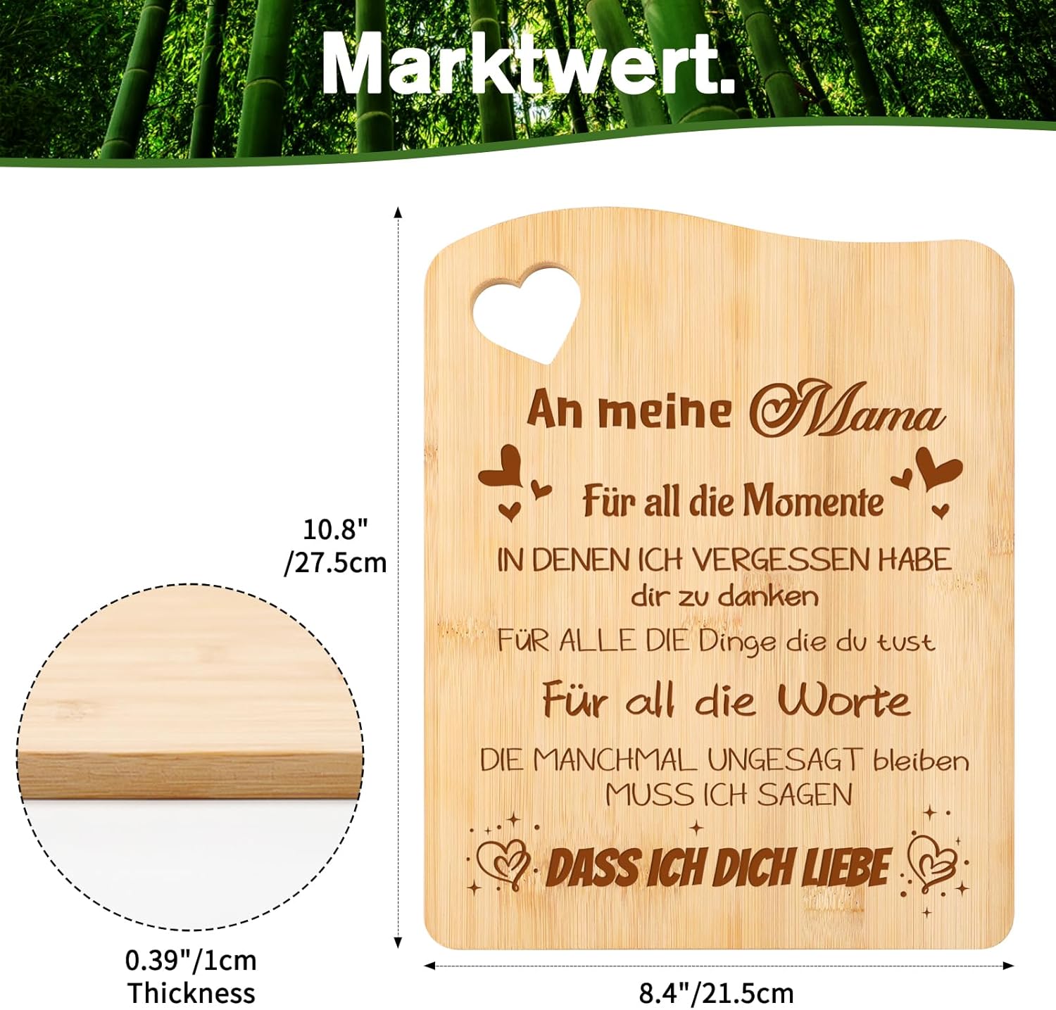 Gifts for Mum, Bamboo Chopping Board, Mum Gifts, Birthday – Bild 2