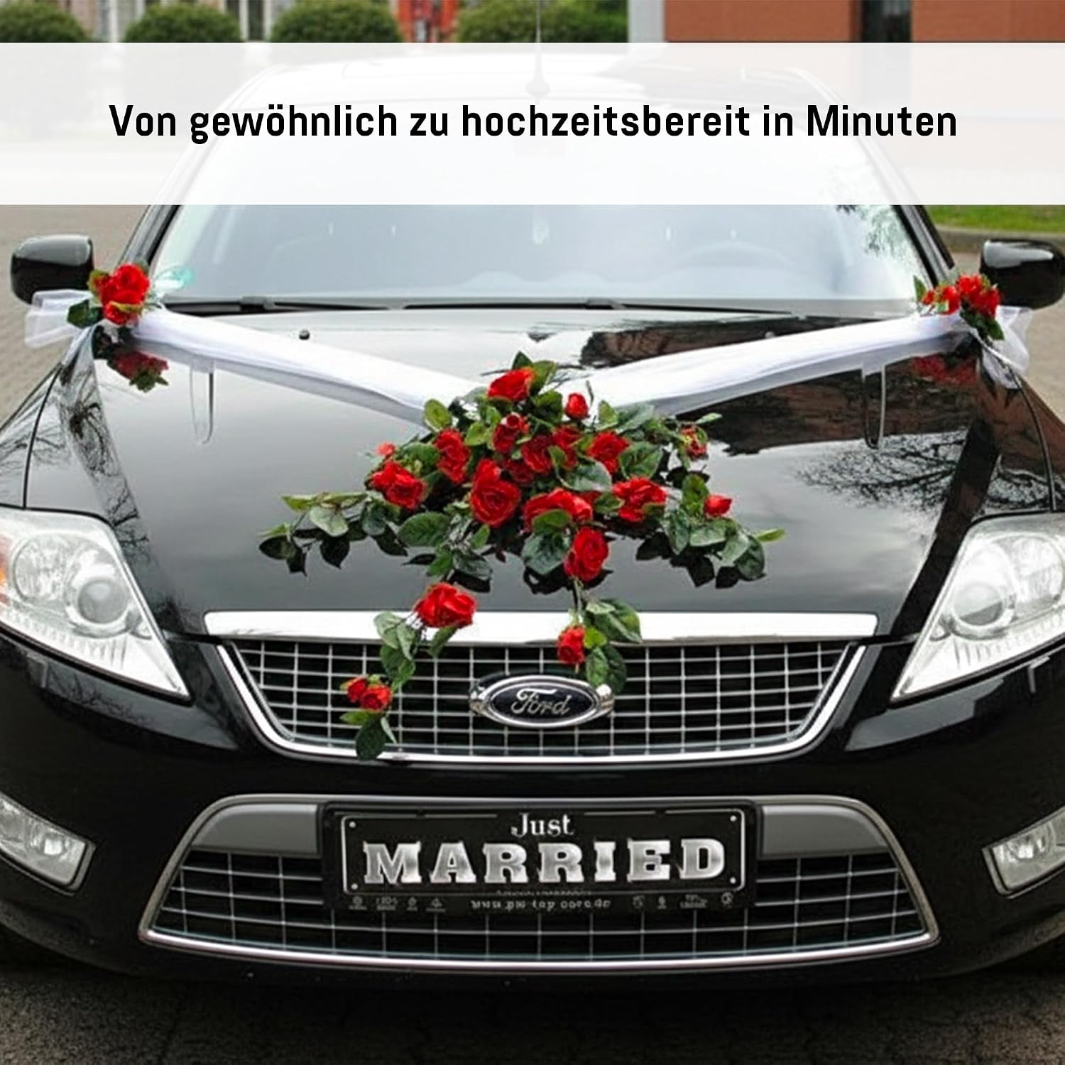 Autoschmuck Lace Rose Bouquet Car Decoration for Newly Weds Wedding Just Married – Bild 7