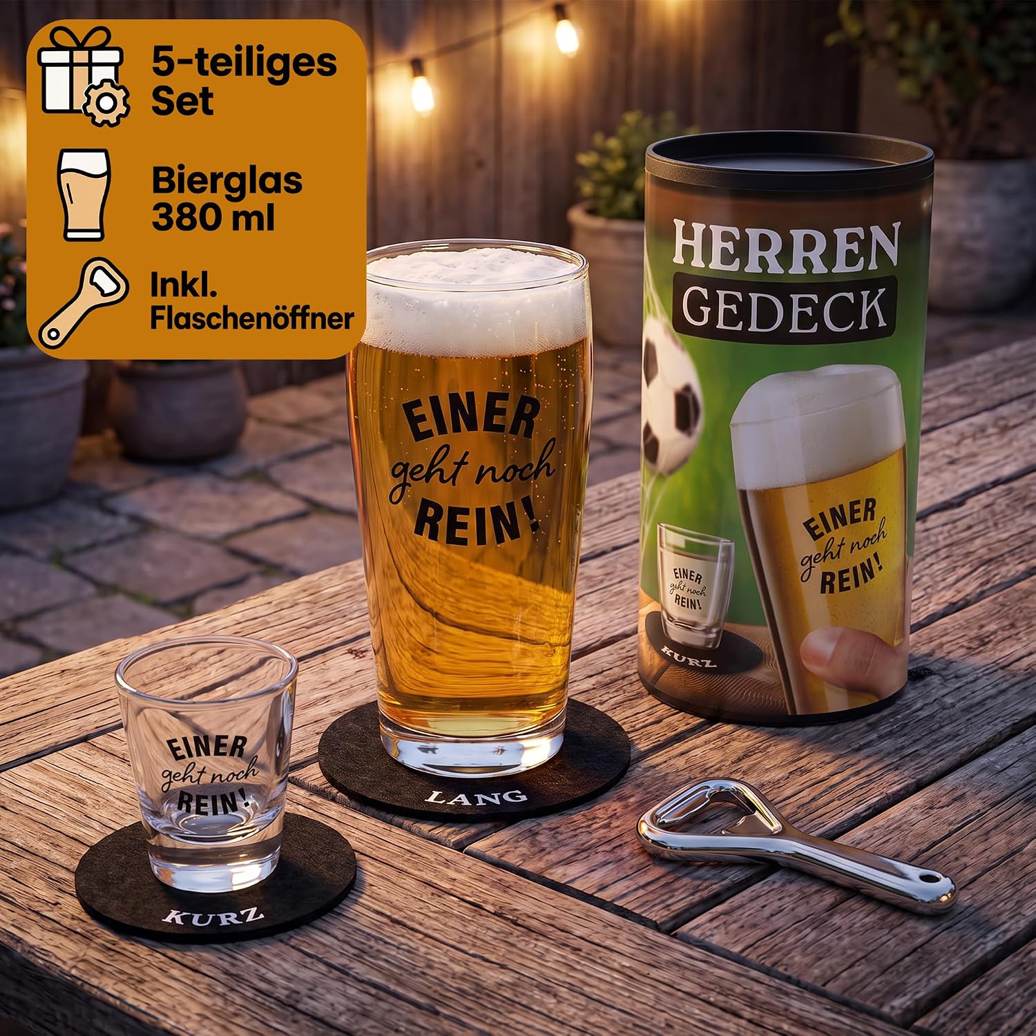 CULT at home Gift Set Men's Beer Glass Shot Glass "Einer geht noch rein" – Bild 2