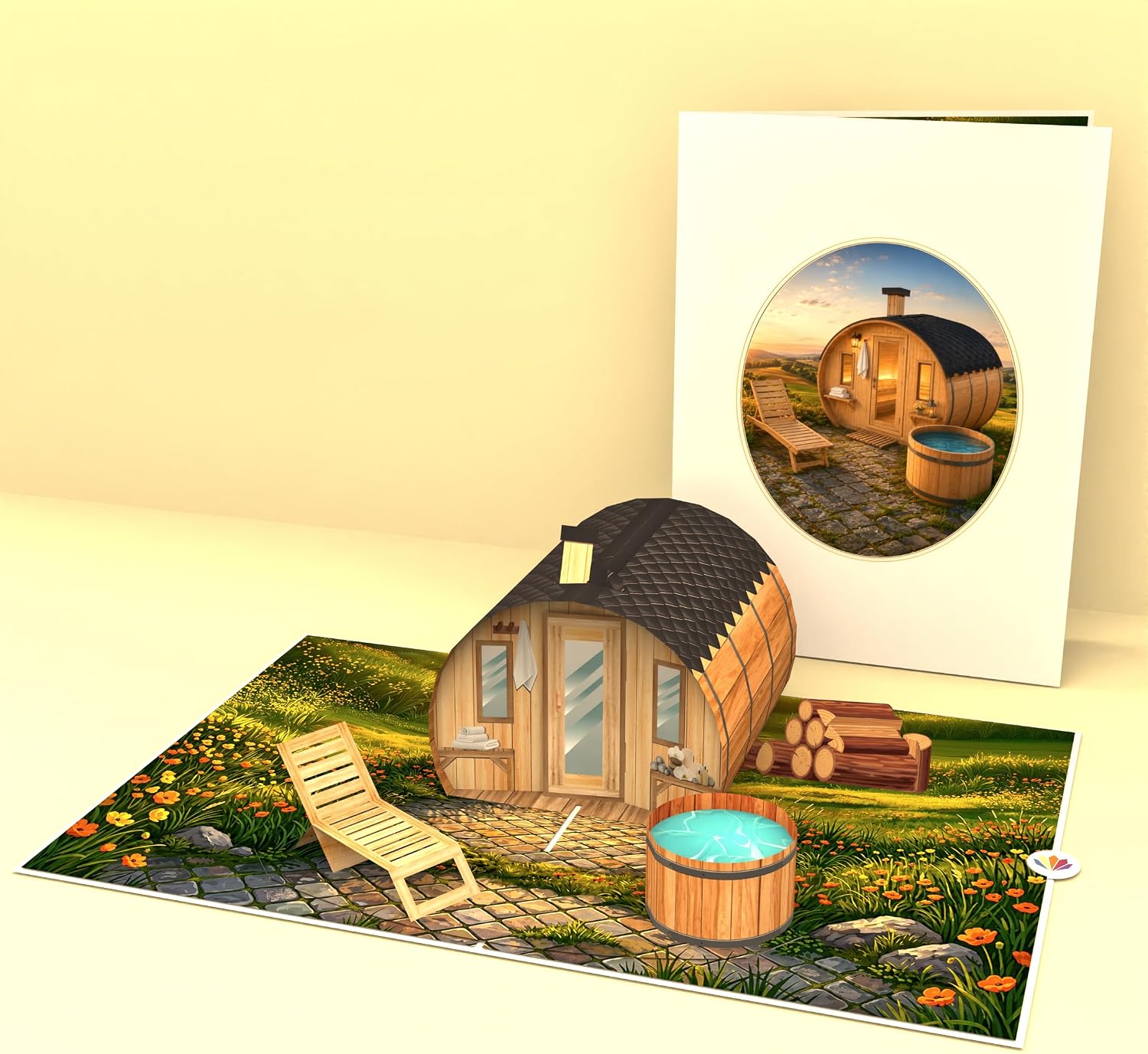 Limah® Pop-Up Card Sauna – 3D Card Wellness & Spa for Men and Women – Wellness Voucher Card, Therme Voucher, Sauna Voucher, Gift for Sauna Visit – for All Sauna Goers and Sauna Lovers – Bild 4