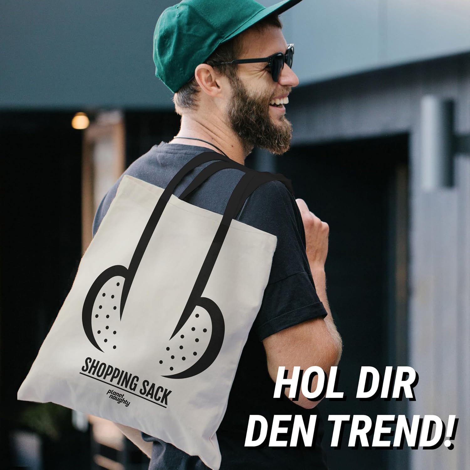 planet naughty Shopping Sack, Bag with Funny and Beautiful Motifs, Bag, in Vulva Veritas, Guitar, Camera, Funny Gifts for Men, Small Gift for Men and Women – Bild 3