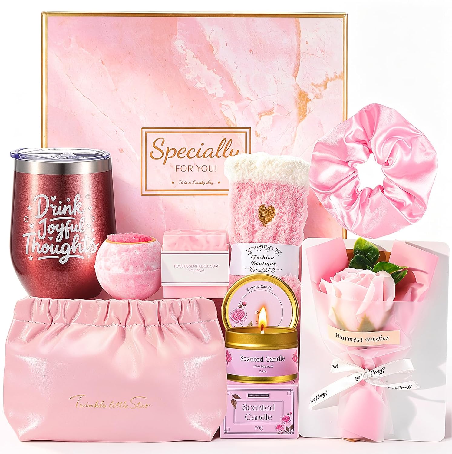 Birthday Gifts for Women, Get Well Basket for Her, Unique Wellness Set with Relaxation and Bath Set for Girls, Valentine's Day Gift Box for Girlfriends, Mother, Wife, Sister