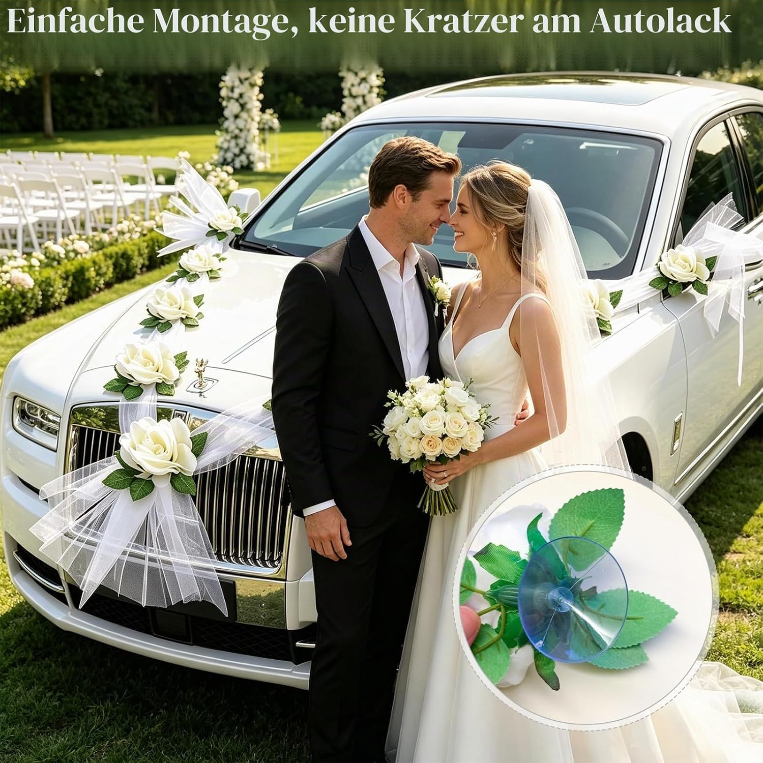 Car Decoration Wedding Bonnet Car Decoration Wedding Set – Bild 5